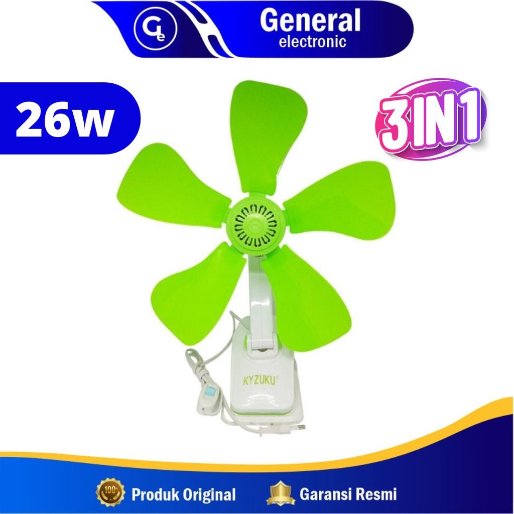 Kyzuku 26w 26 watt Kipas angin duduk Jepit dinding clip 5 fan kyuzuku