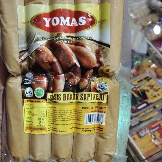 

limited Edition✔️YOMAS SOSIS SAPI BAKAR ISI KEJU MELELEH 500 GRAM ISI 10 PCS|KD9