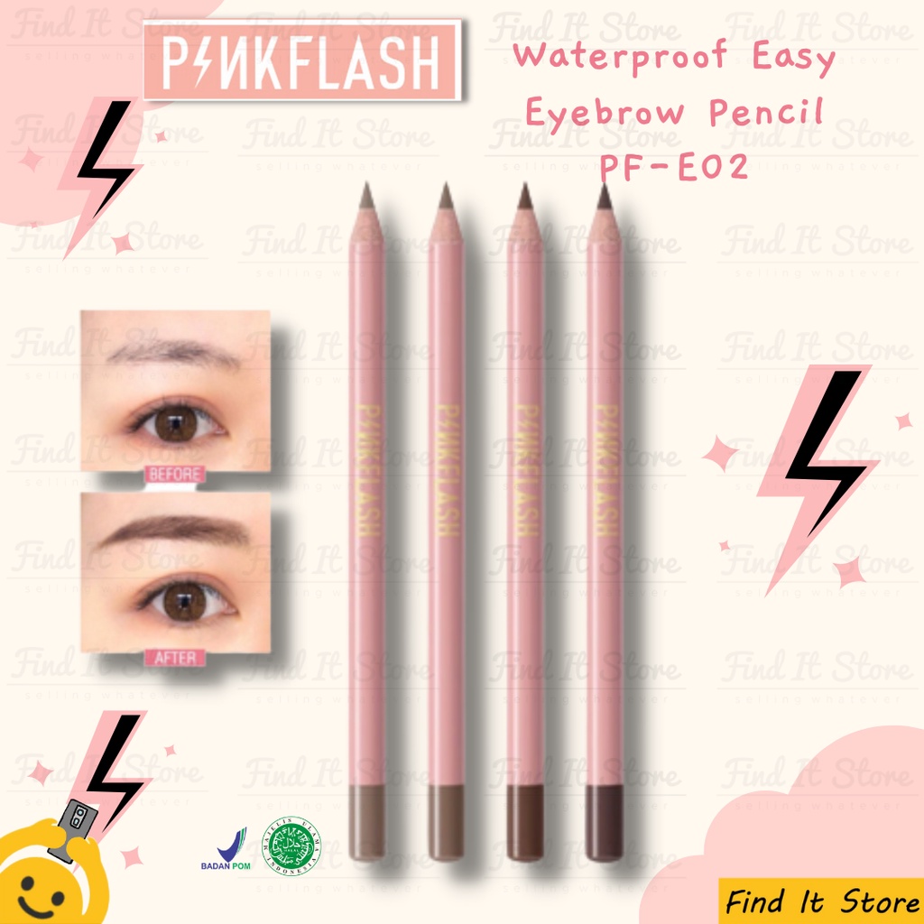 PINKFLASH Easy Eyebrow Pencil Waterproof | Pensil Alis BPOM