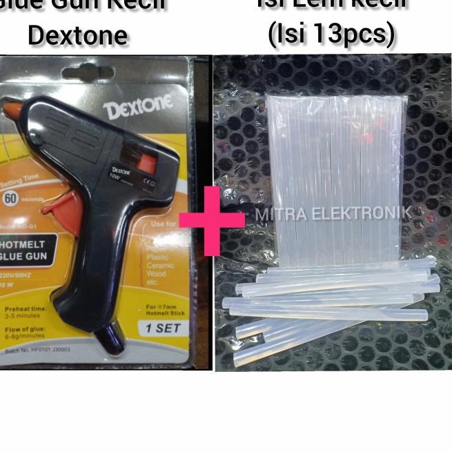 

TaH PAKET HEMAT Glue Gun Kecil 10w Dextone + Isi Lem Kecil (isi 13pcs) ✱ (Pasti Murah)