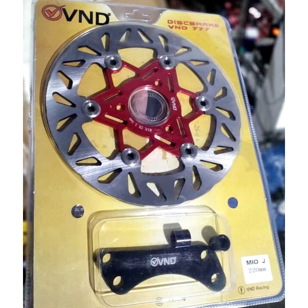 DISC BRAKE VND 220MM MIOJ-MIOGT-MIOZ-MIOS-MIOM3-FINO-XRIDE 125 CAKRAM VND FLOATING ANTI PANAS PLUS BREKET UKURAN 220MM