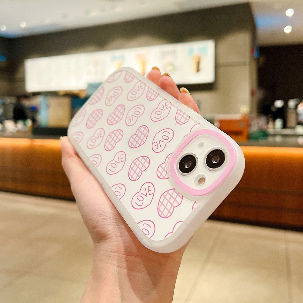 Soft Case Lensa Oval Hati Tahan Banting Untuk iPhone 11 12 13 14 Pro Max 7 8 14 Plus XR X Xs Max SE 2020 2022