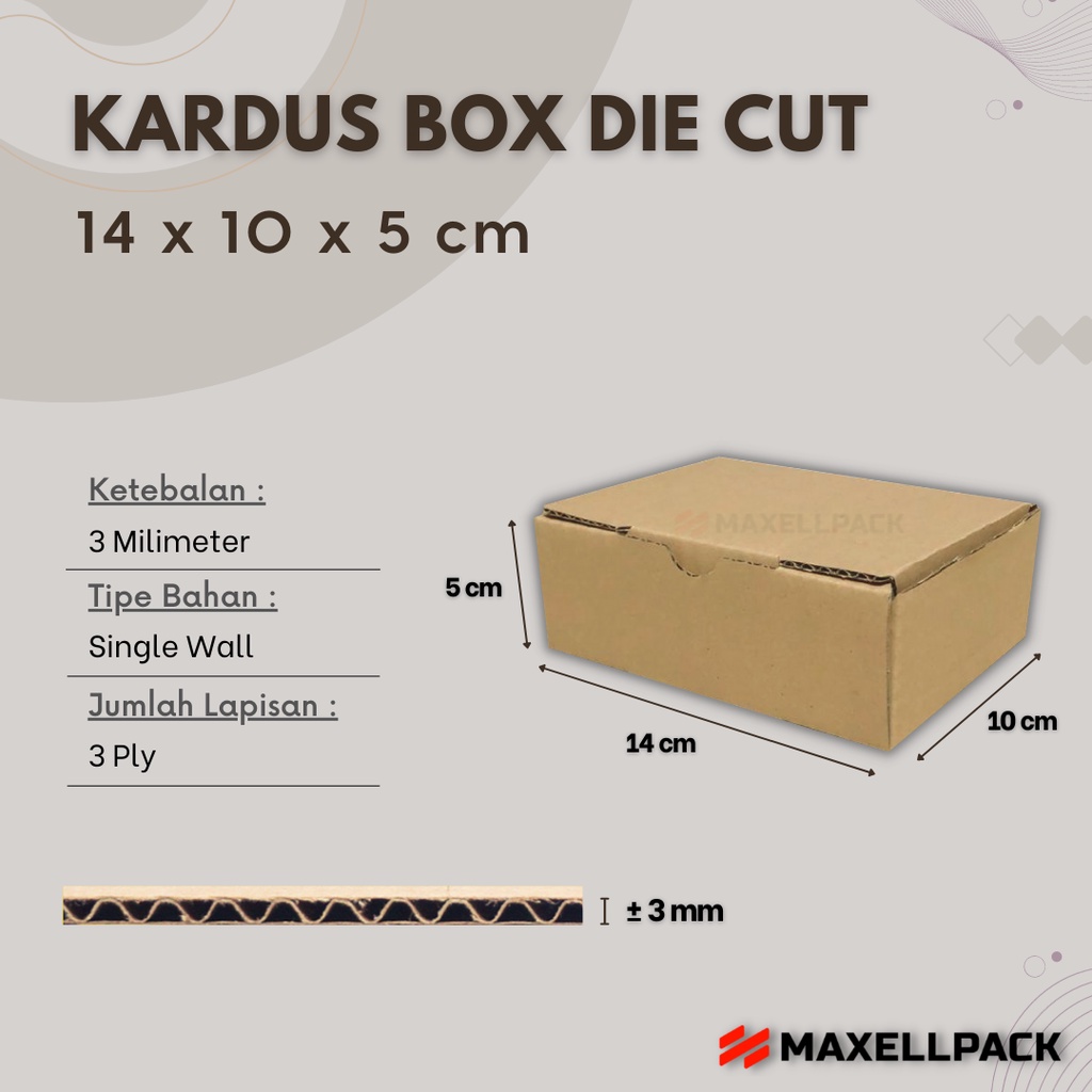 

Kardus Box Die Cut 14x10x5 CM Dus Packing Hampers Kado Polos