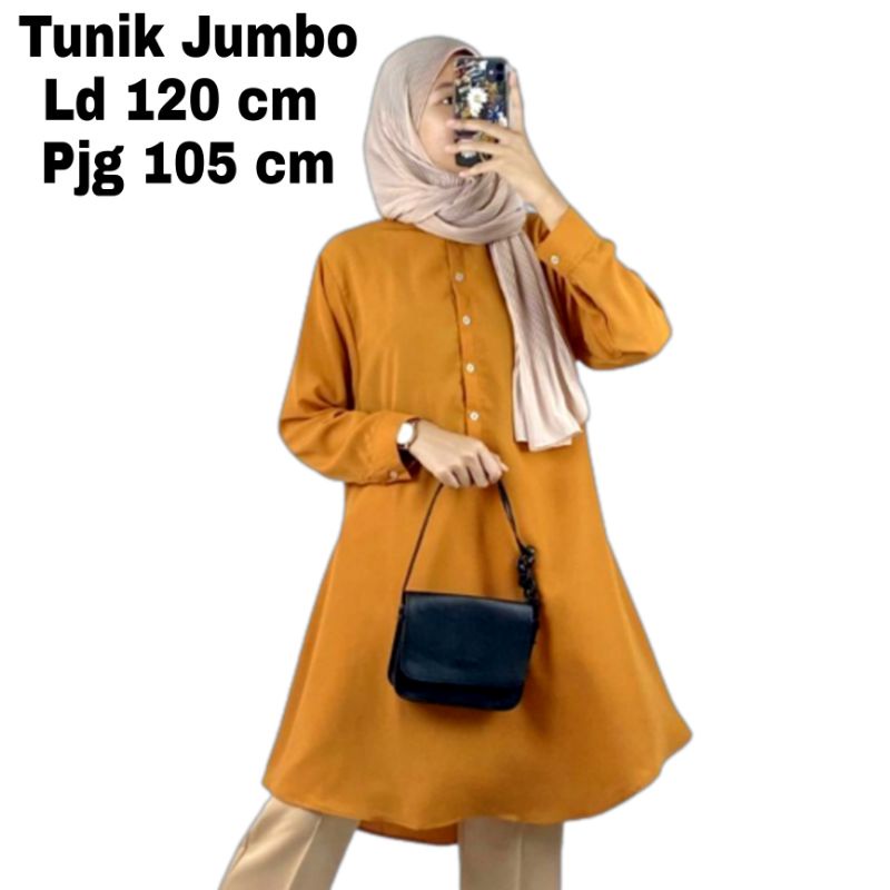 Baju Tunik Wanita Jumbo Polos XXL LD 120 Cm Terbaru 2023 Bahan Moscrepe Import . Atasan Wanita Oversize Viral Tunik Cewek Dewasa Big Size Kekinian Brilie