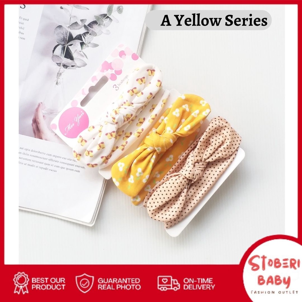 stoberi baby - Baby HEADBAND MOTIF 3 in 1 Bandana Bando Pita Bayi Anak