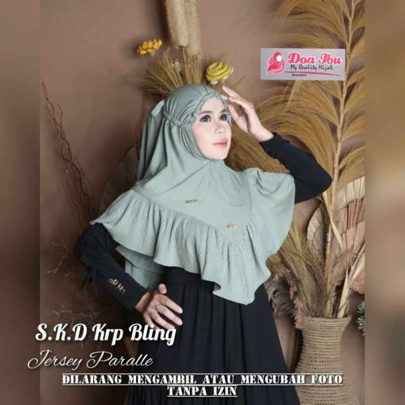 Jilbab doa ibu bergo siria kerut dahi blink rempel plisket V jersey parale