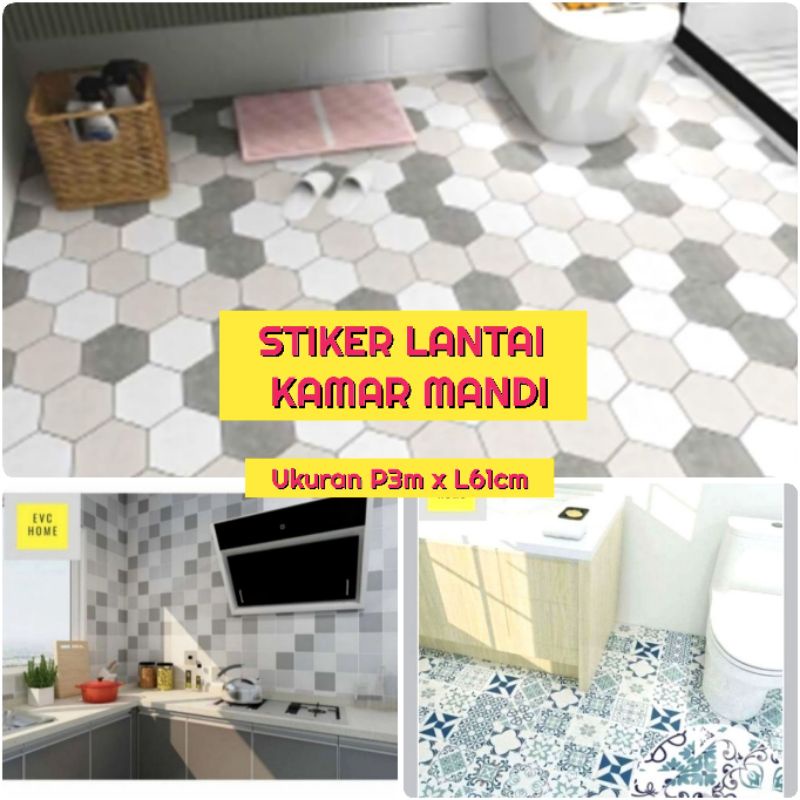 Wallpaper Stiker Lantai Kamar Mandi dan Dapur