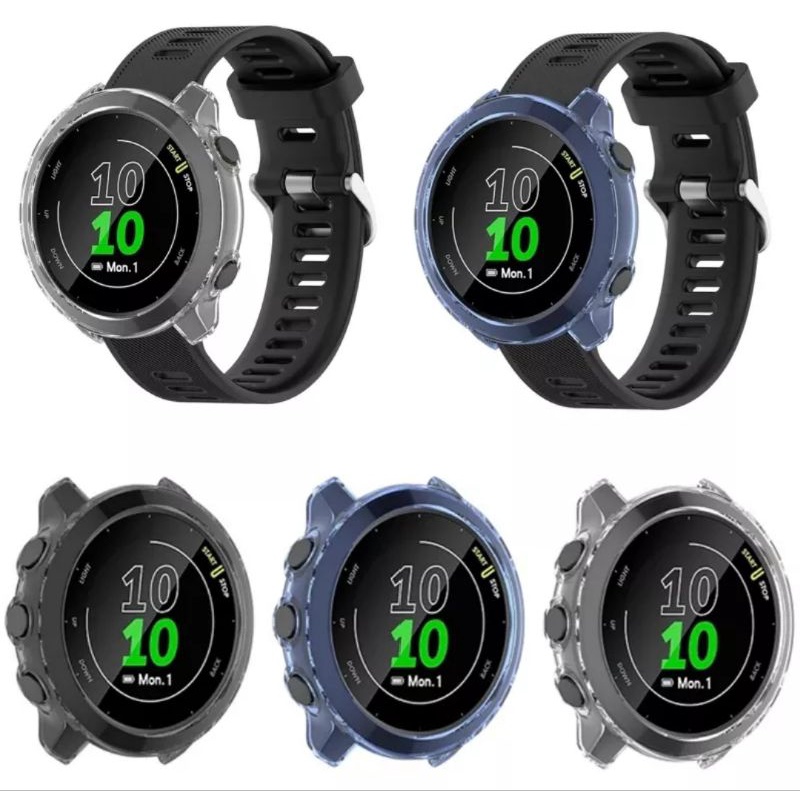 BUMPER TPU CASE GARMIN FORERUNNER 55 158 SOFT SILICONE SILICON SILIKON CASING COVER BODY SHELL SCREEN PROTECTOR PELINDUNG BODY SMARTWATCH SMART WATCH GARMIN FORERUNNER 55 158 PROTECTION CASE PENGAMAN JAM GARMIN FORERUNNER 55 158 CASING CASE BODY GUARD