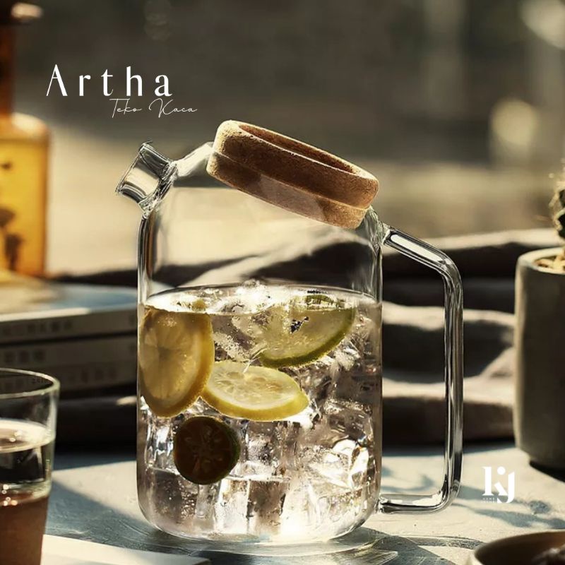 KJ - Artha Teko Kaca 1.2L / Teko Transparan / Jug Pitcher / Teko Kaca Pitcher Tahan Panas Untuk Teh/