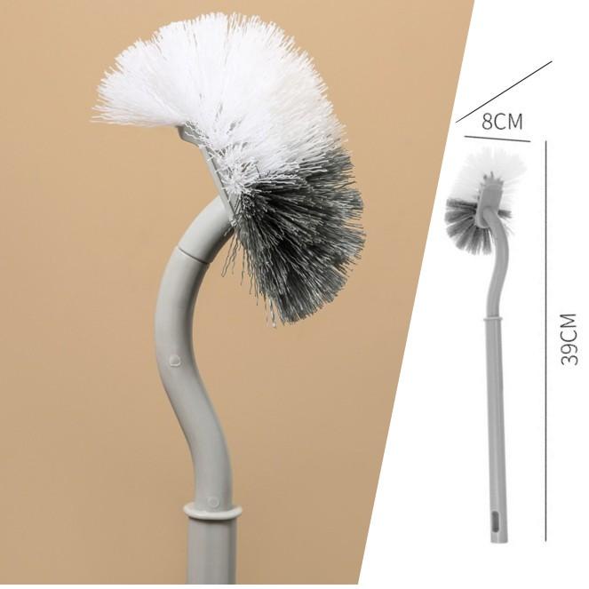 Sikat Toilet Pegangan panjang melengkung sikat toilet sikat berbentuk S siku sudut mati sikat bulu lembut sikat pembersih sikat toilet