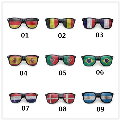 2022 Unisex fashion Football Fans Glasses with sticker PC glasses