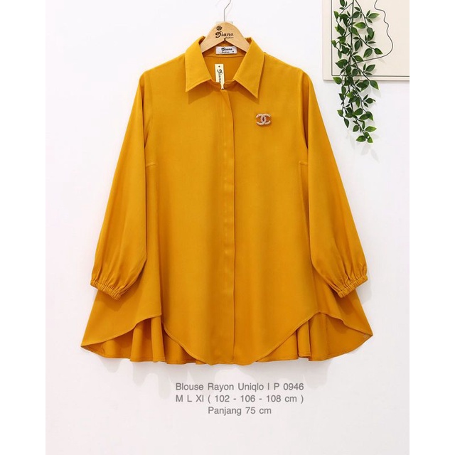 BLOUSE RAYON UNIQLO/BLOUSE POLOS UNIQLO/ATASAN CEWEK TERBARU