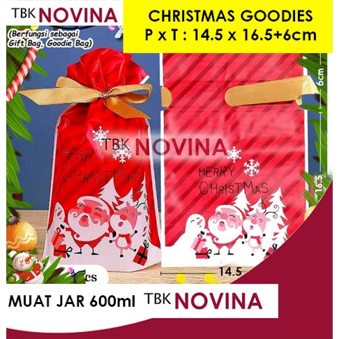GOODIE BAG NATAL/ KANTONG GOODIE CANDY COOKIES JAR CHRISTMAS / PLASTIK ROTI XMAS