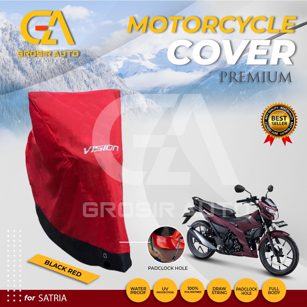 SARUNG PENUTUP BODY COVER / SELIMUT MOTOR SATRIA VISION PREMIUM WATERPROOF