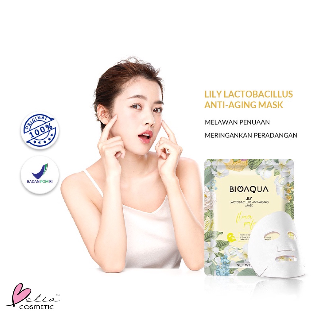 ❤ BELIA ❤ BIOAQUA Sheet Mask Master Series Plant | Flowers | Fruit | Eye Mask | Facial Mask Brightening Glowing Moisturizing Skin Care | Hydrating Essence Face Mask Brightening Anti Acne Jerawat | Honey Vitamin C Masker Wajah Muka Pelembab Kulit Cosmetics-BA S_Mask Lily