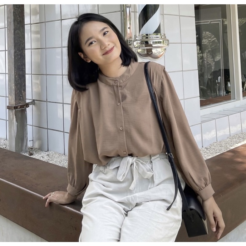 Kemeja RIVER Blouse AirFlow Bahan Cringkle Premium