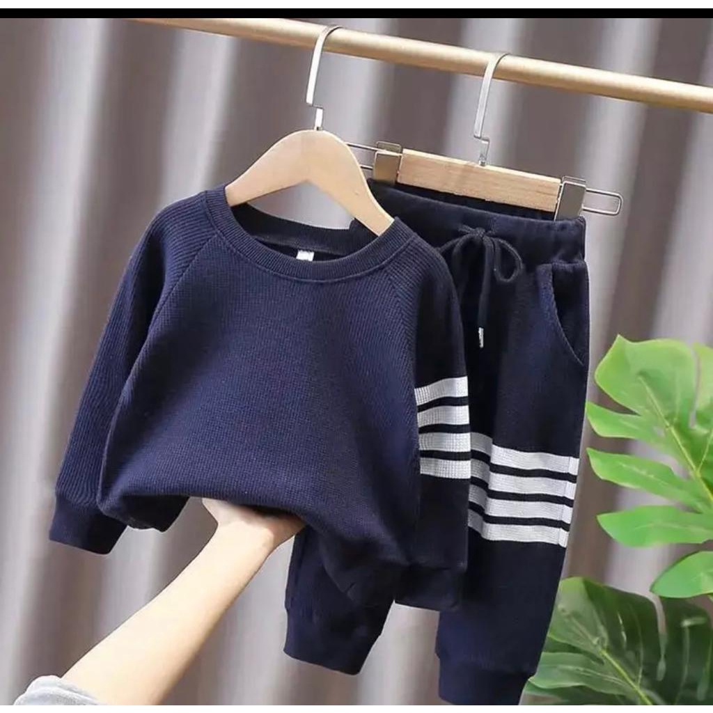 SETELAN SWEATER GARIS TERBARU/BAJU ANAK COWOK DAN CEWEK/SWEATER ANAK 1-5 TAHUN