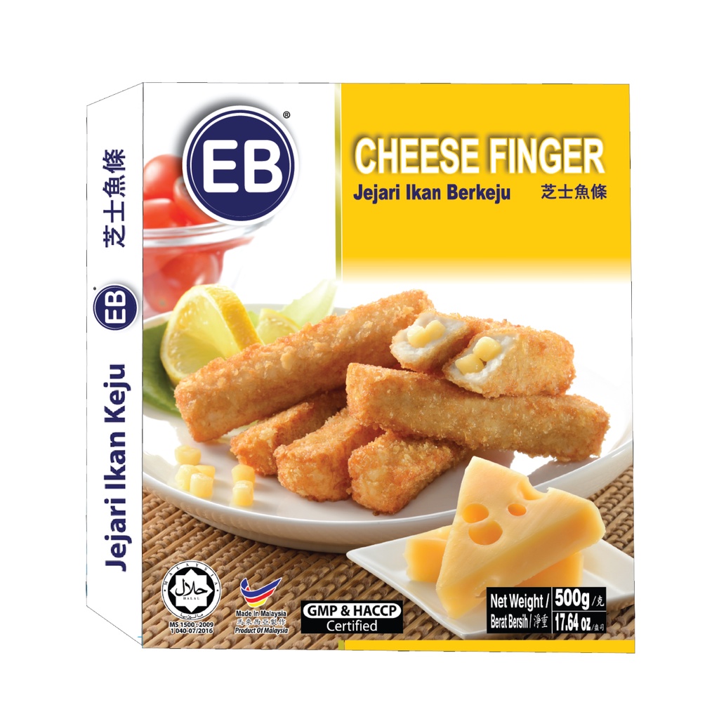 EB Cheese Finger 500gr Frozen Jejari Ikan Berkeju Daging Ikan Dan Keju Mozzarella Seafood