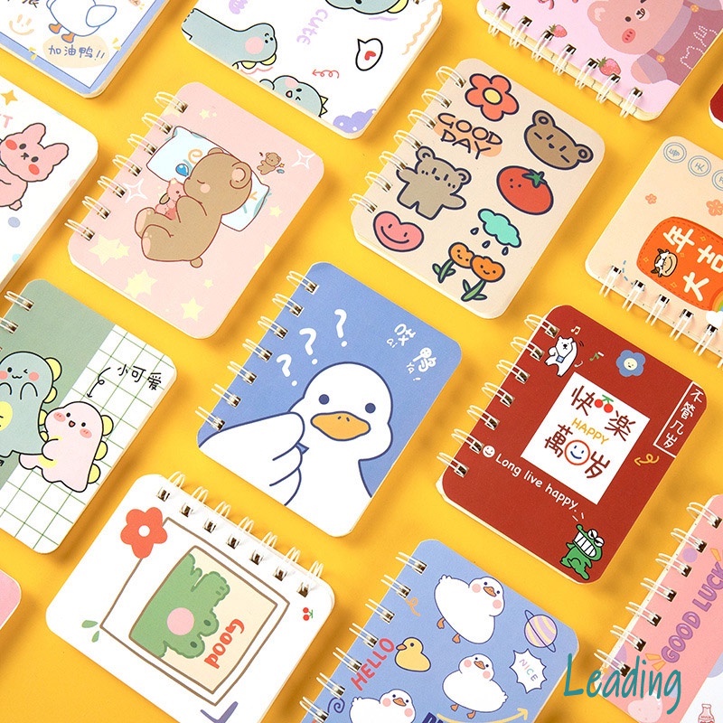 A7  Rollover Coil Buku Notebook Mini Kartun Lucu Mini Notebook Diary Portable Notebook Journal Alat Tulis-Le-3