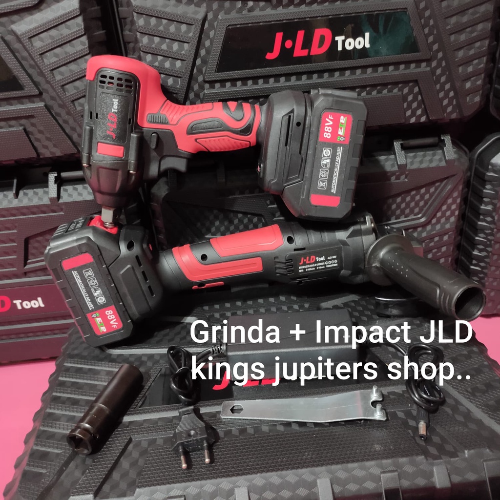 2 BATRE JLD ( IMPACT WRENCH JV88 350NM + GRINDA 4IN ) KALAU GRENDA BANYAK WARNA DAN DI KIRIMKAN RAND