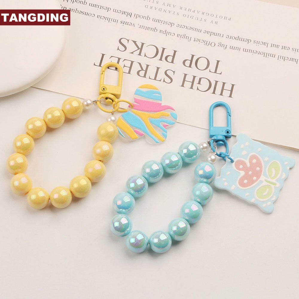 【COD Tangding】Gantungan Kunci Bentuk Kartun Butterfly Bear Bahan Akrilik Untuk Dekorasi Tas