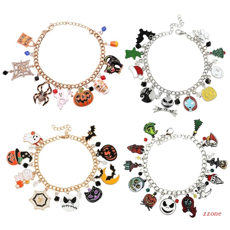 Gelang Adjustable Desain Hantu Labu Halloween Untuk Pria Dan Wanita