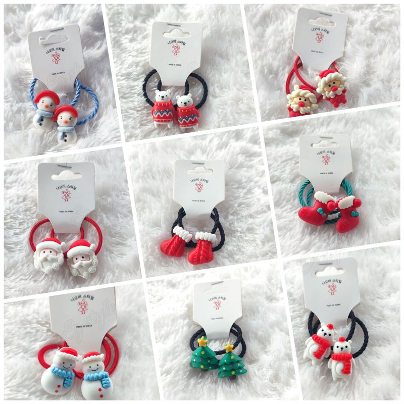 Ikat rambut anak/ ikat rambut edisi natal/aksesoris rambut x-mas / ikat rambut import/ ikat rambut l