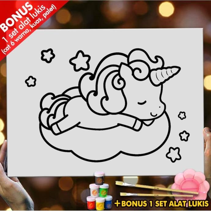 

Kanvas Lukis Sleeping Unicorn Canvas Coloring Mewarnai Anak MEL1206