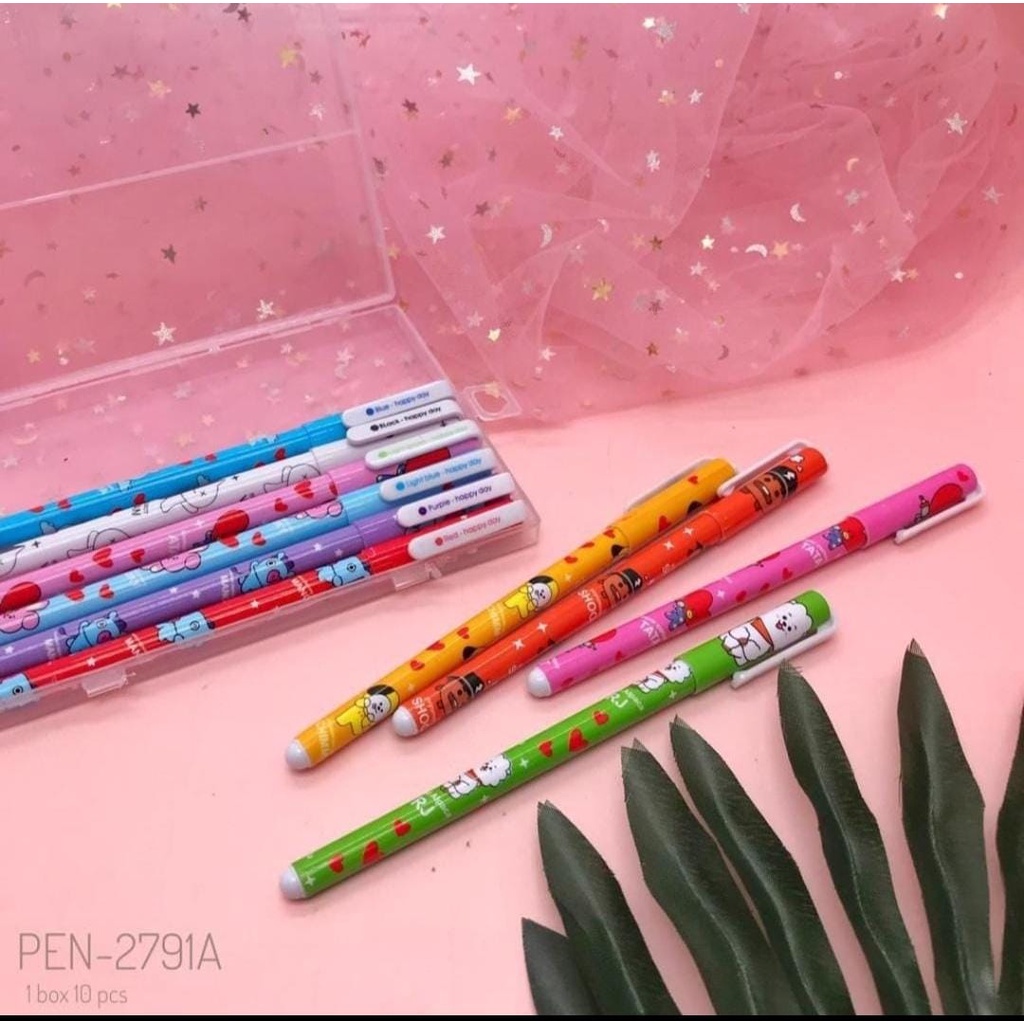 BELLA - BOLPOINT GEL / BULPEN PULPEN GEL HITAM BTS BT21 KPOP