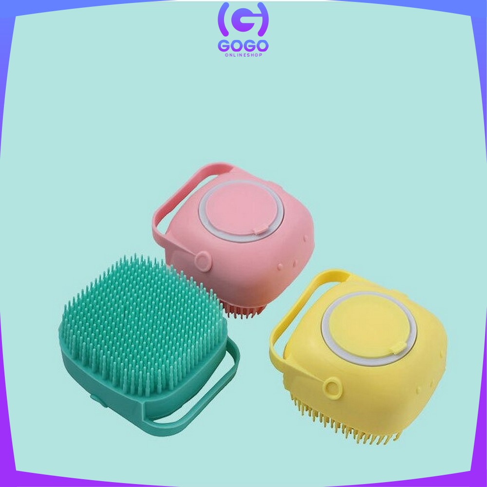 GOGO-C284 Spons Mandi Shower Brush / Sikat Mandi Silikon Dispenser Sabun Mandi Portable / Sikat Badan Silikon