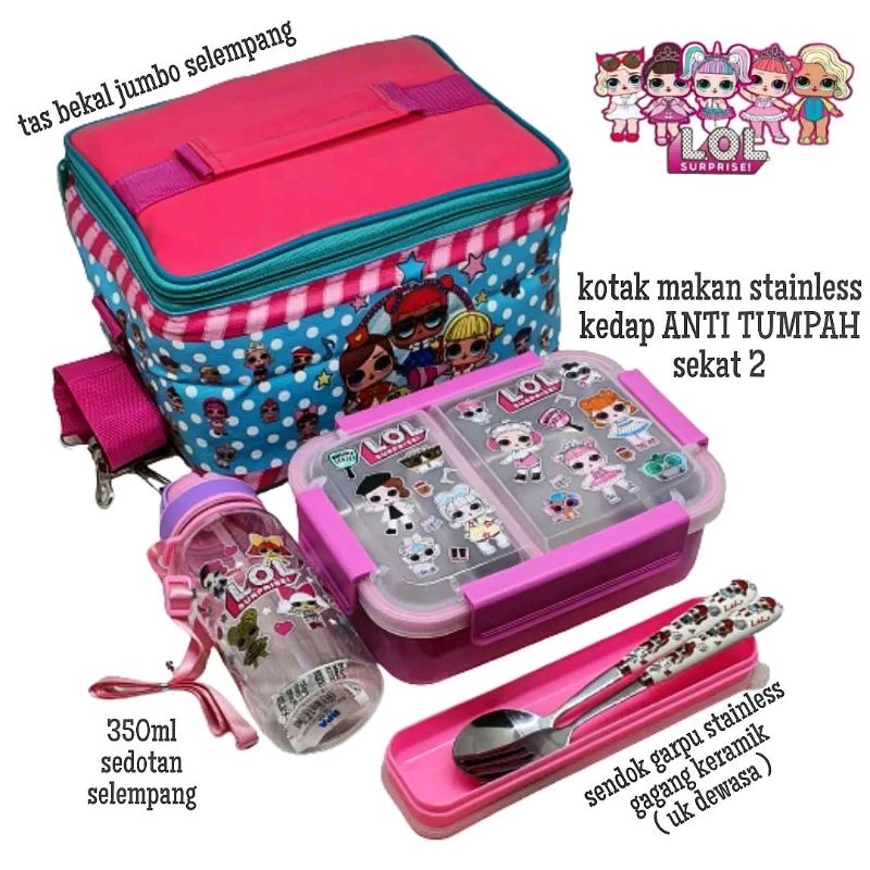 Set bekal kotak makan LOL stainless