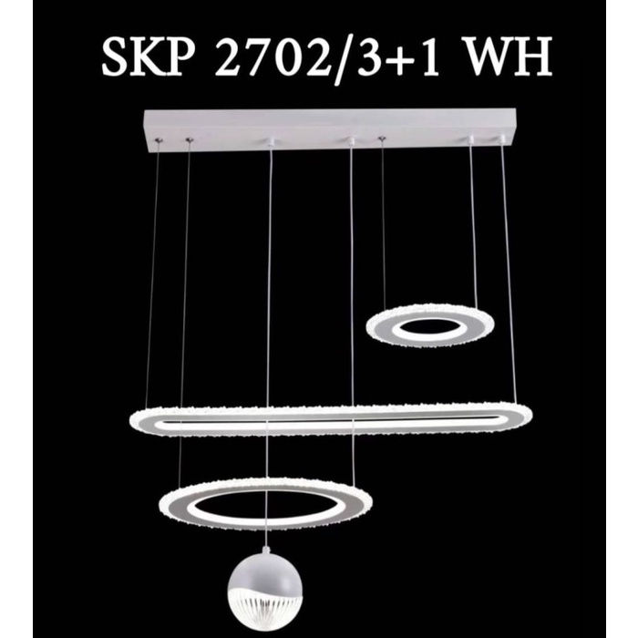 Lampu gantung ruang tamu minimalis hias SKP 2702 WH