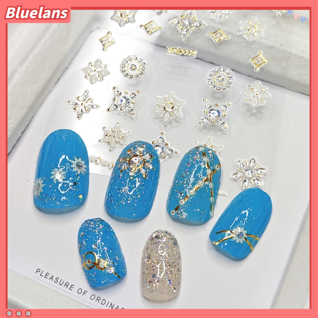 (In Stock) Kacamata Hitam Lensa Warna Warni ♡20pcs / Set Stiker Kuku Motif Bintang Efek Metalik 5D Untuk Manicure