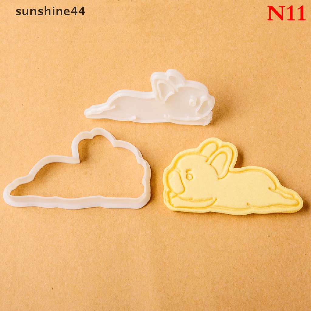 Sunshine Cetakan Cutter Bentuk Anjing French Bulldog 3D DIY Untuk Biskuit / Kue Natal