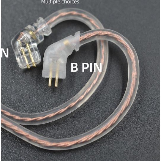 KZ Kabel Cable OFC Flat with Mic Upgrade KZ Type C ZEX ZSN PRO X DQ6 - Brown OFC Pin C