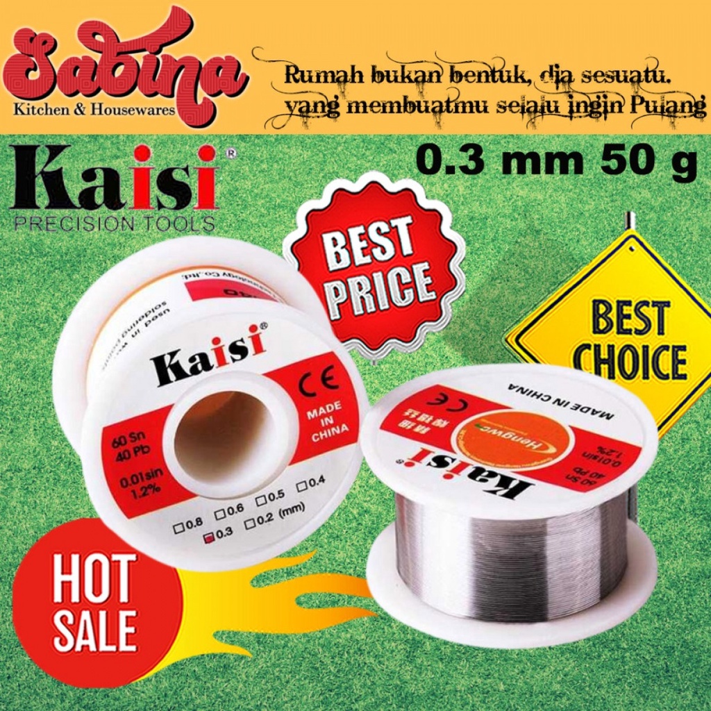 Kawat Timah Solder Tin Lead Sn60 Pb40 0.3mm 50gr