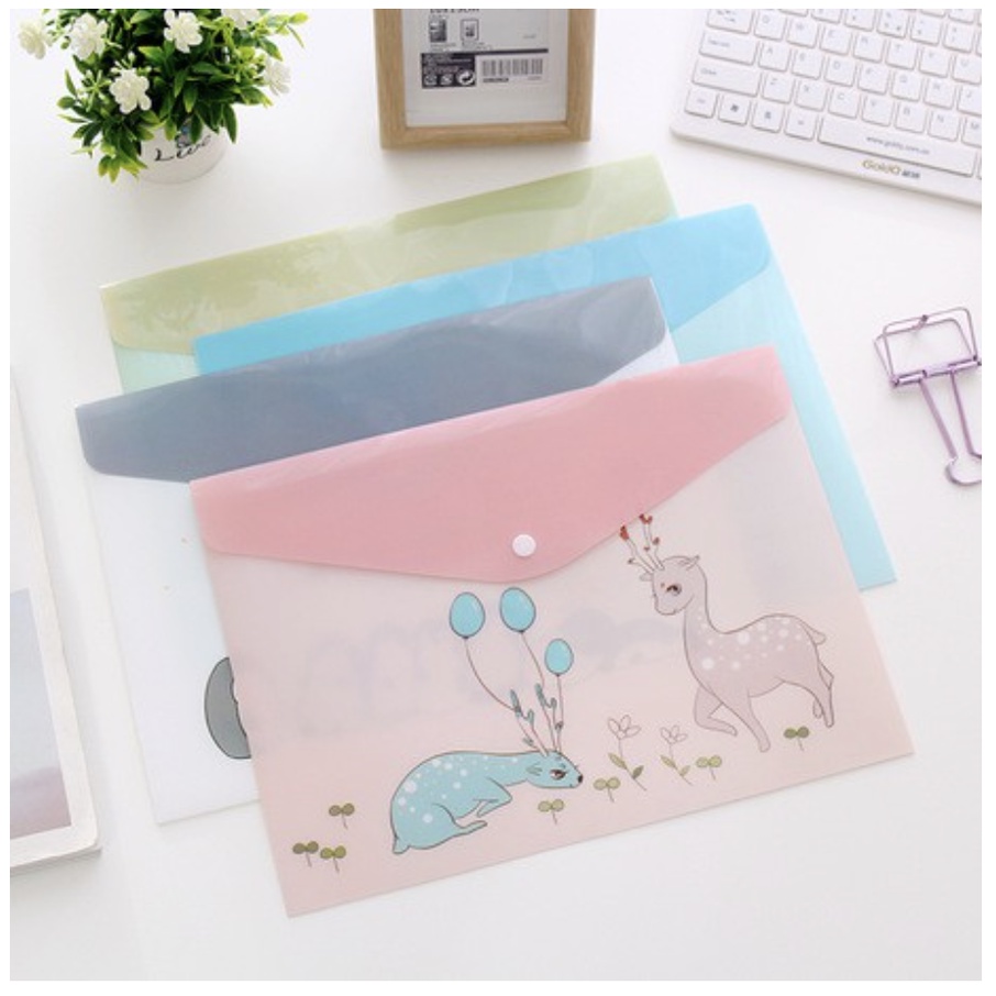 【GOGOMART】Map Folio Folder Kertas A4 Bahan Plastik Tebal Motif Karakter Kartun