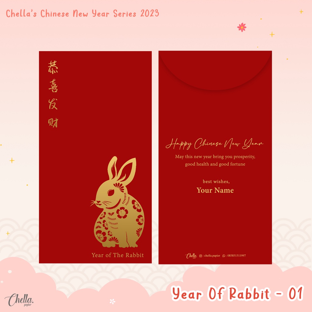 

CUSTOM ANGPAO IMLEK 2023 - BISA TULIS NAMA (ISI 6 PCS) : YEAR OF RABBIT - 01