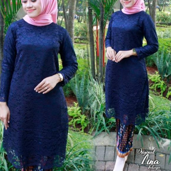 Jual TCQO9 KEBAYA BROKAT KURUNG /TUNIK BRUKAT /KEBAYA SET ROK PLISKET /KEBAYA TUNIK HITAM /KEBAYA V6