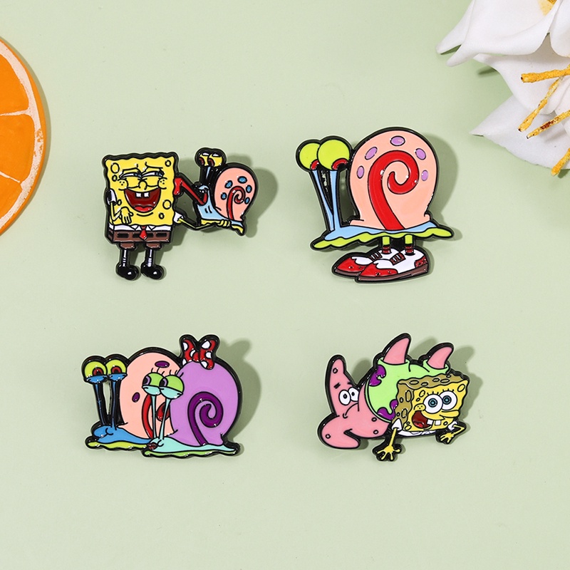 Bros Pin Desain Anime SpongeBob SquarePants Untuk Aksesoris Pakaian