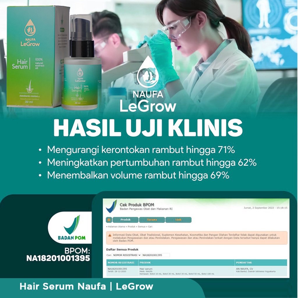 NAUFA LeGrow - Serum Rambut Membantu Merawat Kesuburan Rambut Dan Alis