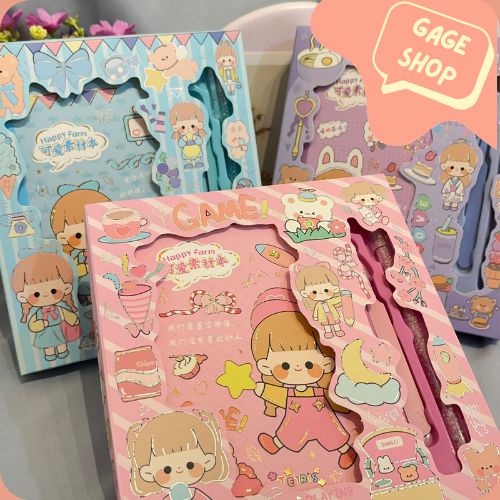

paket sticker lucu besar karakter cewe senmu solatip lucu imut lakban keren elegan fancy atk imut bisa COD termurah import