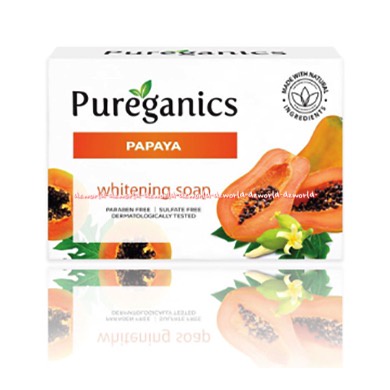 Kojie-San Pureganics Papaya Whitening Soap 135gr Sabun Kojiesan Pepaya Untuk Mencerahkan Memutihkan Kulit Kojie San Koji San Pure Organic Bahan Pepaya Orange Papaya Soap