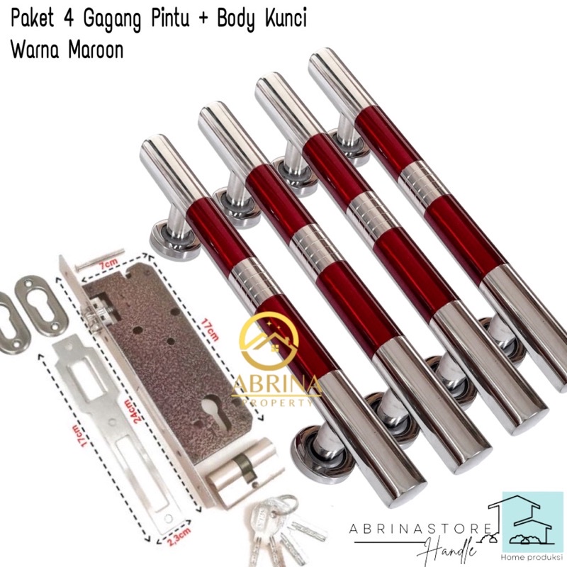 paket 4 handle pintu rumah set kunci model suling lis tarikan gagang pintu rumah stainless handel hendel pintu rumah minimalis murah