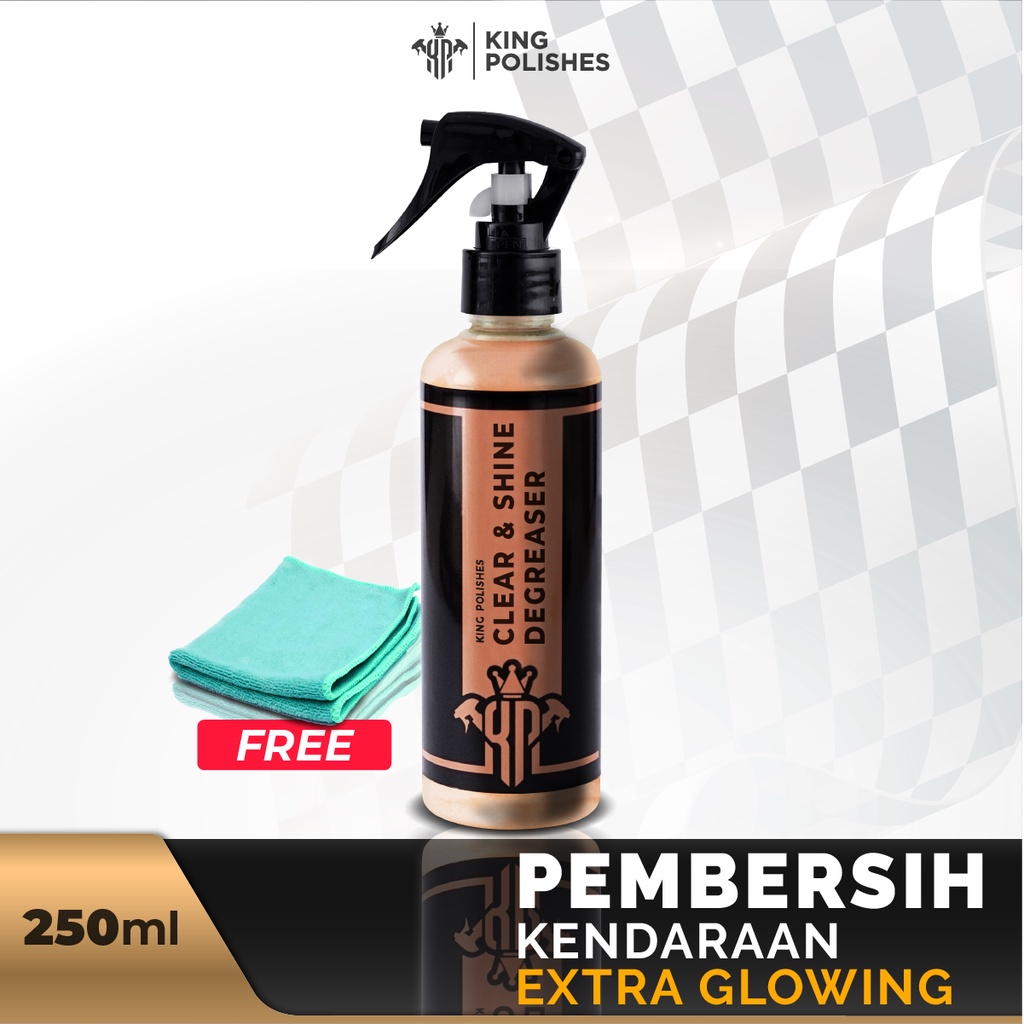 KING POLISHES Pembersih Extra Kinclong Noda Bandel di Kap Mobil Motor seperti Plastik Karet &amp; Besi