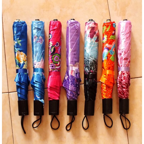 Payung Lipat 2 Satin Motif Bunga Jansen Payung Dewasa Motif Bunga Payung Lipat Hadiah Souvenir