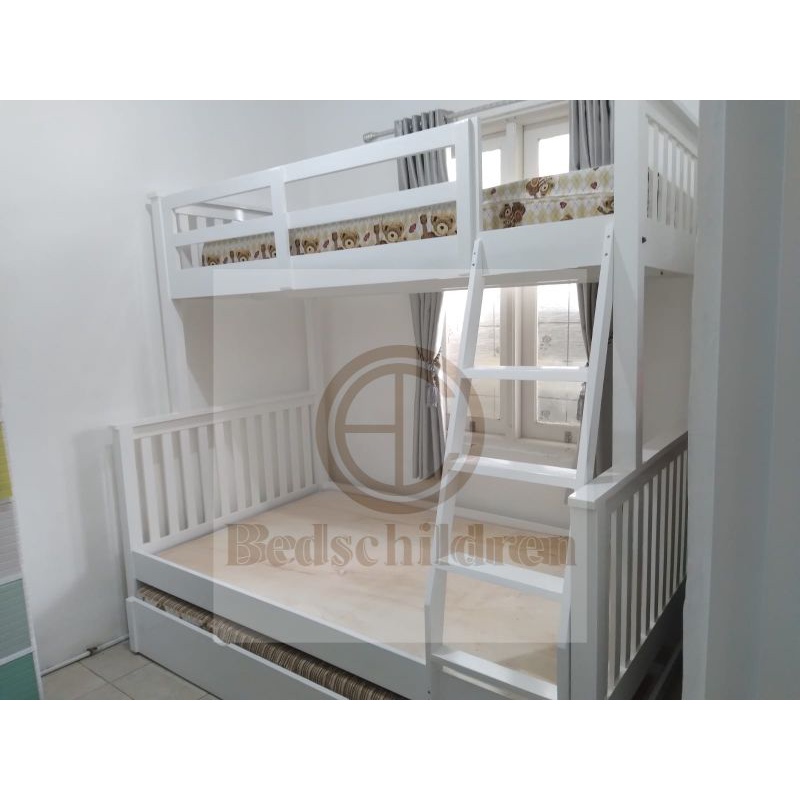 DIPAN SUSUN TINGKAT MINIMALIS DUCCO PUTIH SIZE 90X120X120X200 MEWAH BEST SELLER