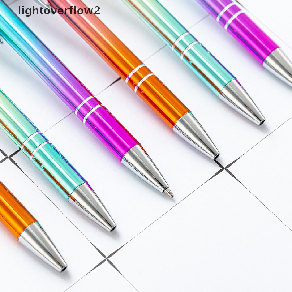 (lightoverflow2) 1pc Bolpen Metal Multi Warna Kualitas Tinggi Untuk Stationery Sekolah / Kantor