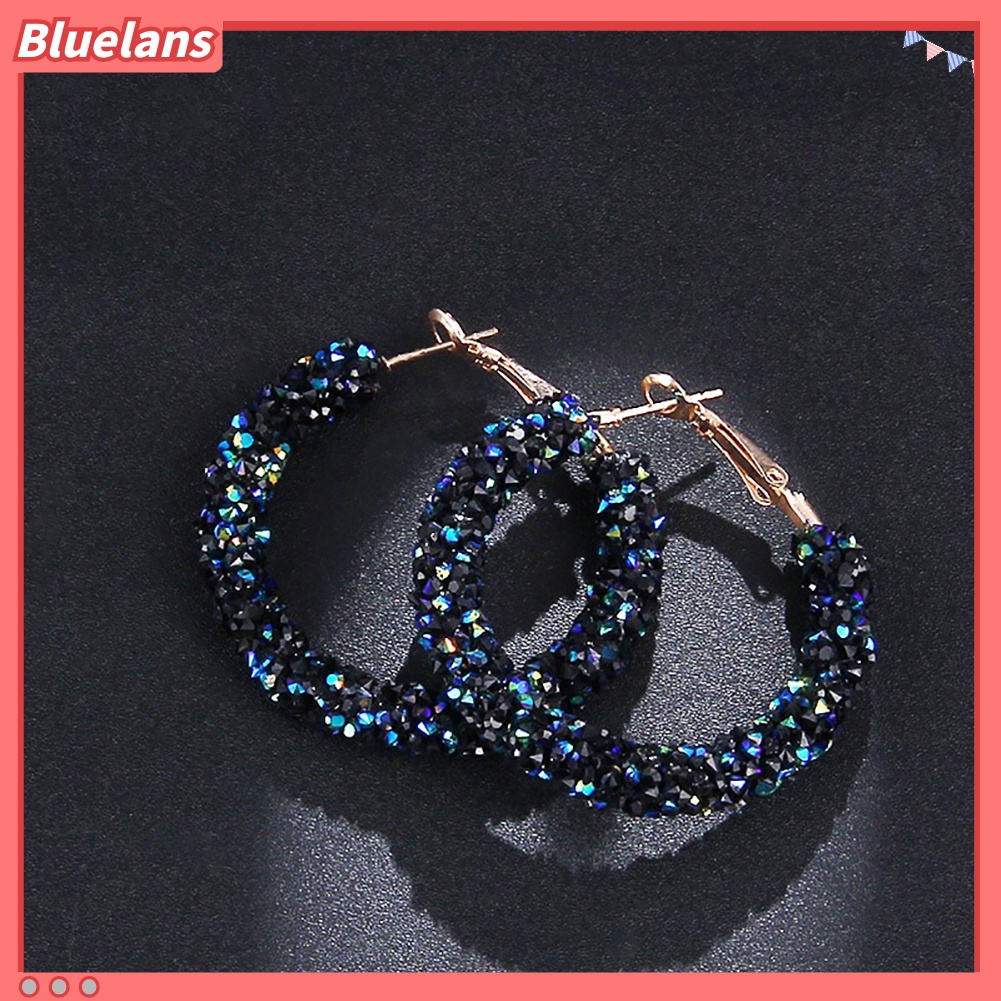 Bluelans Lady Elegant Round Circle Hoop Earrings Wedding Jewelry Party Cocktail Gift