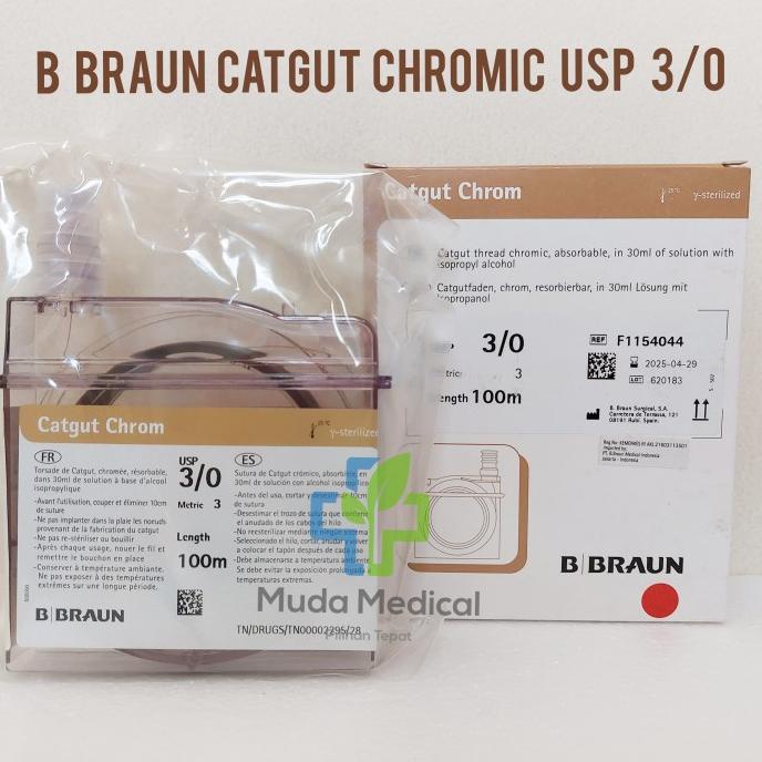 B Braun Catgut Chromic USP 3/0 - Benang Bedah B braun Chromic